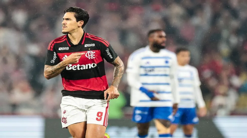 Pedro autor do primeiro gol da era Leonardo Jardim no Flamengo. (Foto: Gilvan de Souza/Flamengo)