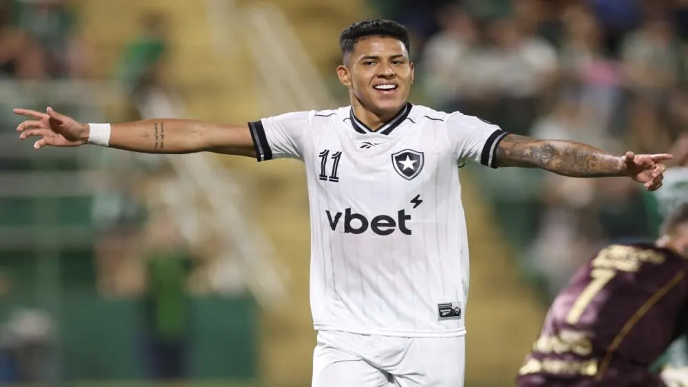 Matheus Martins autor de dois gols na goleada contra a Chapecoense no Brasileiro. (Foto: Vitor Silva/Botafogo)