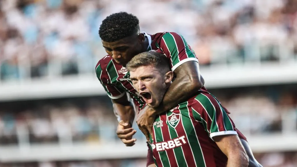 Rodrigo Castillo fez o segundo gol da vitória do Fluminense contra o Santos na Vila. (Foto: Lucas Merçon/Fluminense)