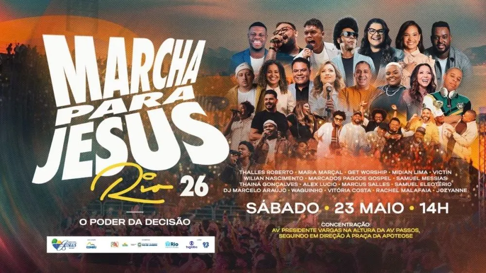 19ª edição da Marcha Para Jesus do Rio de Janeiro é confirmada para o dia 23 de maio