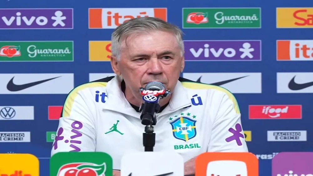 Carlo Ancelotti treinador da Seleção Brasileira. (Foto: Reprodução/CBF)