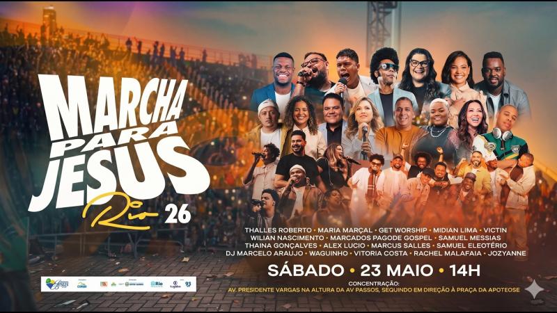 Não pôde ir à Apoteose? Veja onde assistir à Marcha para Jesus Rio 2026 ao vivo